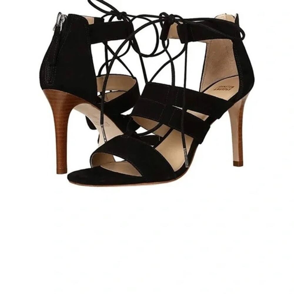 Johnston & Murphy Women's Natasha Ghillie Heel black suede Sz 7.5 SH149